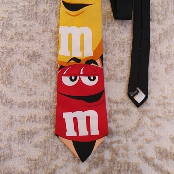 M & M's Brand Candy Tie Black Red Yellow White - Picture 3 of 11